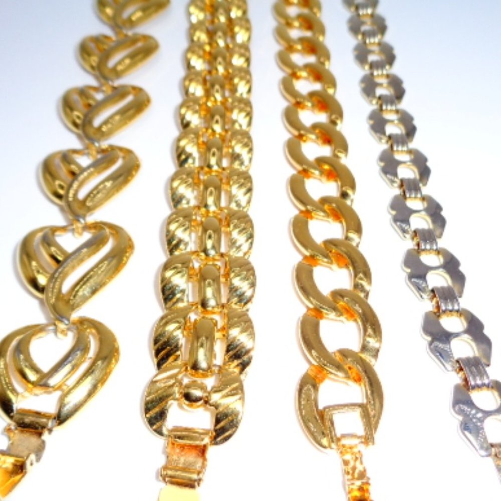 Four braslets gold coated 7in